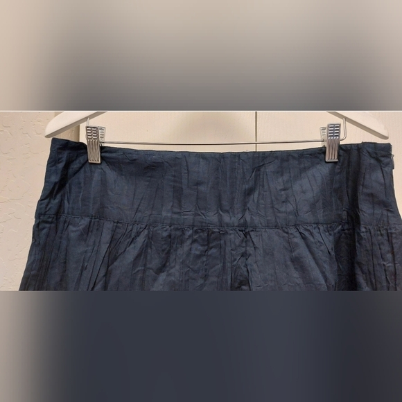 INC International Concepts Navy Pleated Skirt Size 16 Cotton Office Preppy - Picture 5 of 7